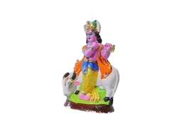 Clay Cow Krishna Idol Multicolor Navaratri Golu Doll 7 Home Decor Showpiece   