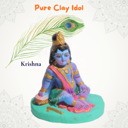 Vins Handicrafts Clay God Krishna Idol For Golu Doll Festivals Idol 