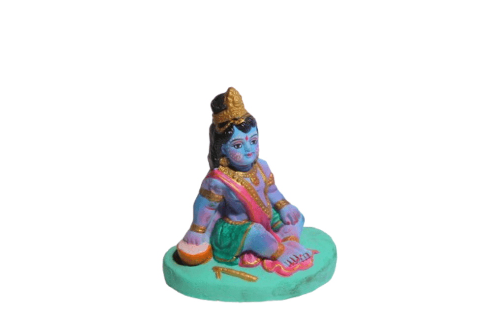 Vins Handicrafts Clay God Krishna Idol For Golu Doll Festivals Idol 