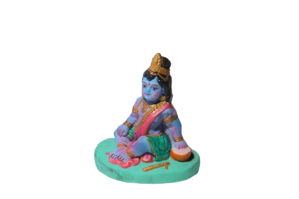 Vins Handicrafts Clay God Krishna Idol For Golu Doll Festivals Idol 