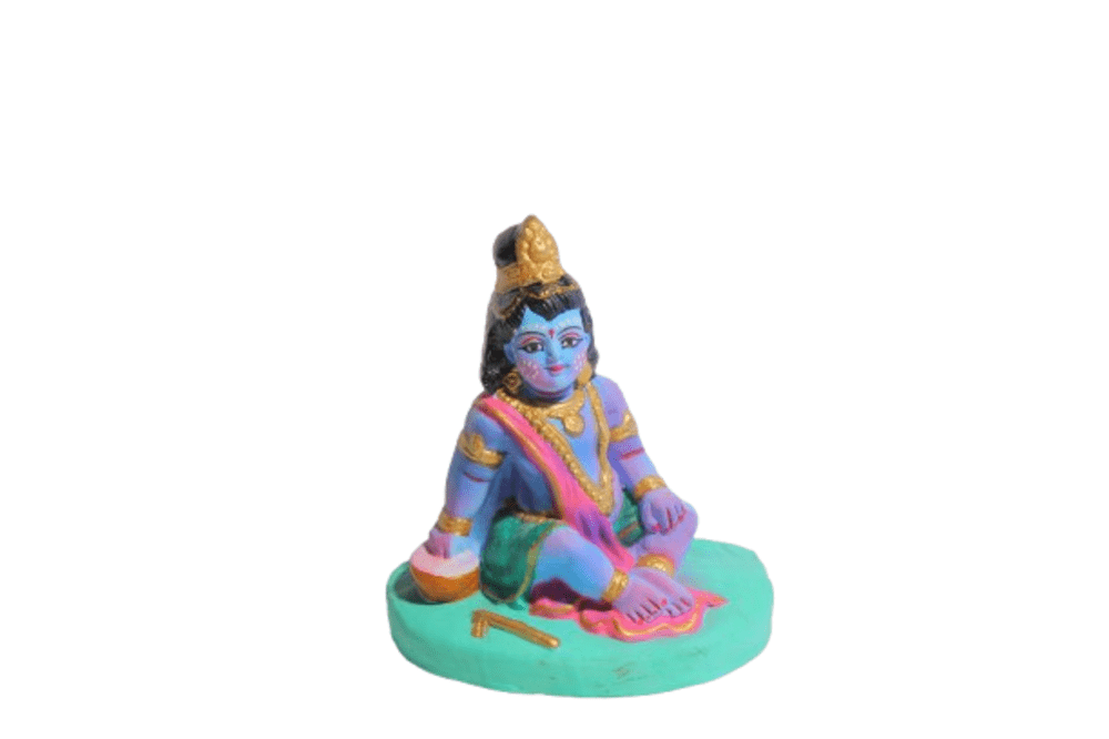 Vins Handicrafts Clay God Krishna Idol For Golu Doll Festivals Idol 