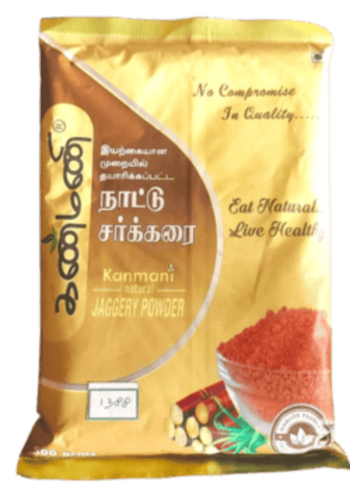 Kanmani Natural Jaggery Powder Pouch Combo Set of 2, 500 G - Total 1.KG